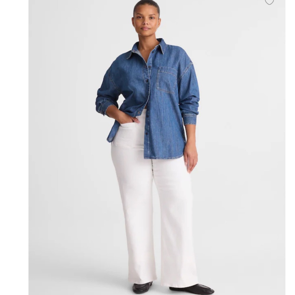 Madewell The Plus Emmy Wide-Leg Jean Tile White Super Stretch Plus Size 16W NWT